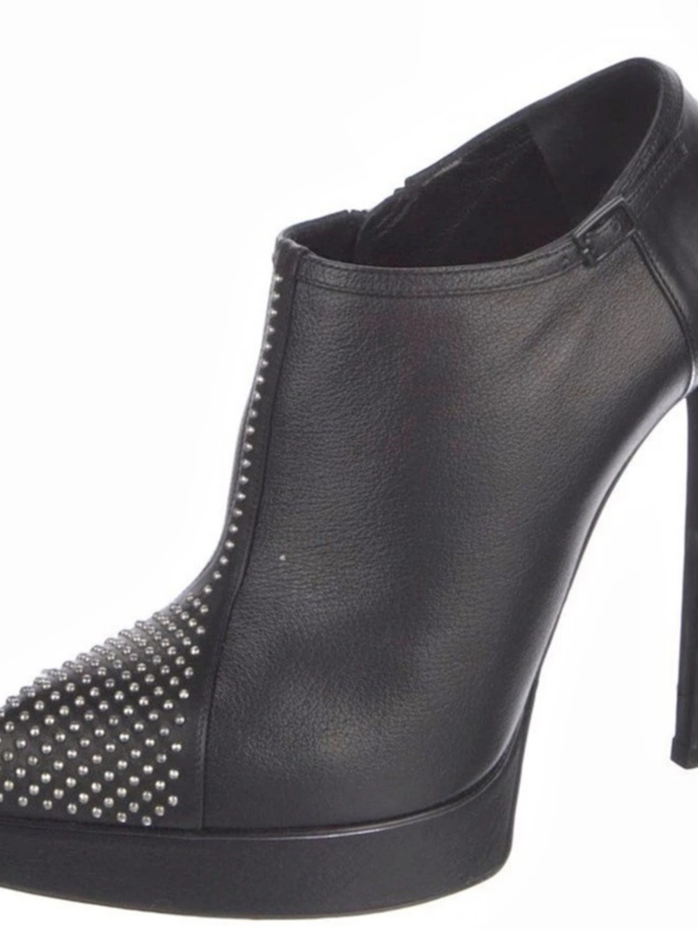 Saint Laurent Janis Studded Platform Ankle Boot Boots Black